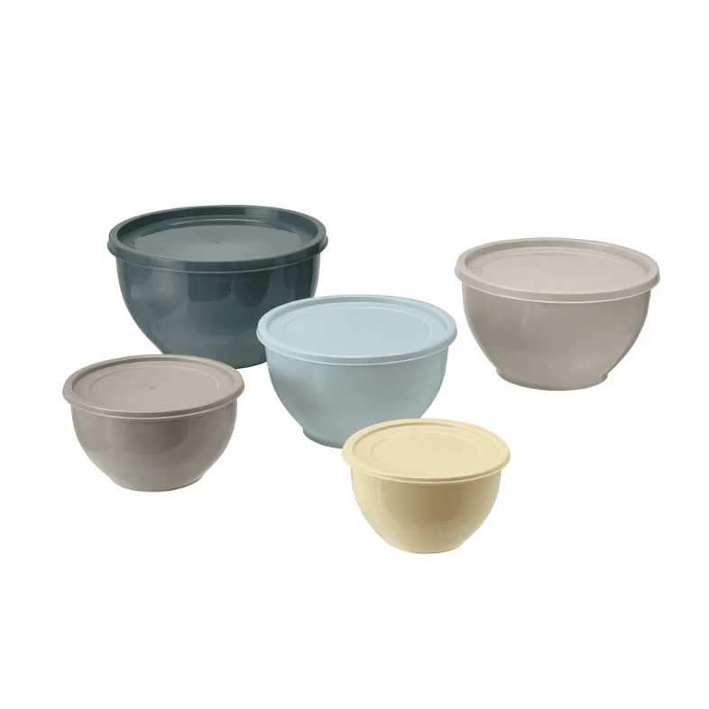 GARNITYREN Bowl with lid, set of 5, mixed