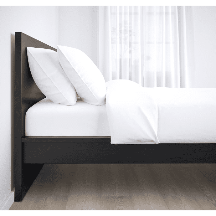 MALM Bedroom furniture, set of 4, black-brown, 140x200 cm